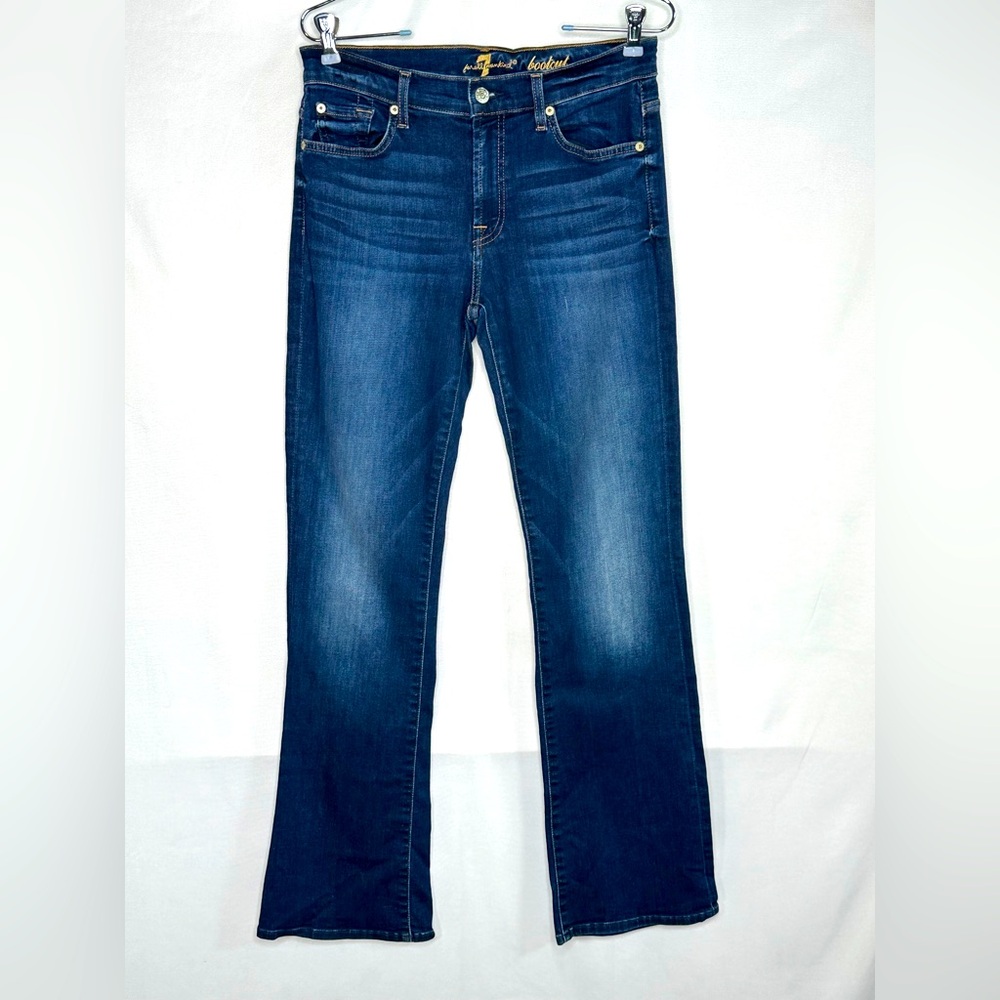7 For All Mankind Jeans Bootcut 5 Pocket Intentional Whiskering Fading Y2K Sz 29